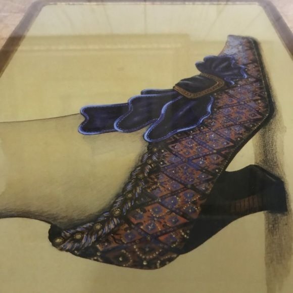 Framed Victorian Shoe Art by Fiona Saunders - Picture 3 of 6
